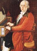 Johann Wolfgang von Goethe court composer in st petersburg and vienna playing the clavichord oil painting